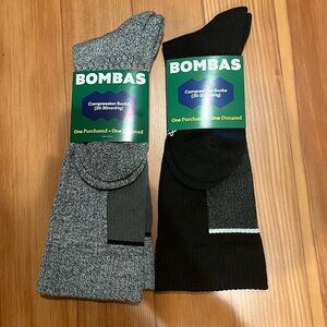 Bombas Compression socks 20-30 mmhg women’s medium brand new 2 pair gray black